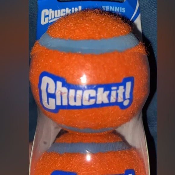 Chuckit! Dog Toy Tennis Balls - Set of 2 Orange Rubber Balls - Size Small - Picture 4 of 6